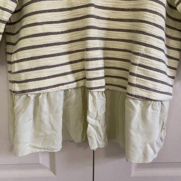 LOGO Lori Goldstein Womens Striped Boucle Gauze Hem 3/4 Sleeve Blouse Size Small - Picture 4 of 8
